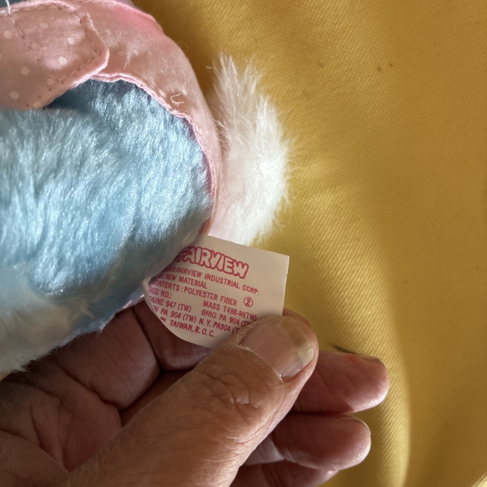 1989 FAIRVIEW BUNNY Rabbit BLUE White Feet Plush Stuffed Animal Toy Vintage 10" - Picture 5 of 11